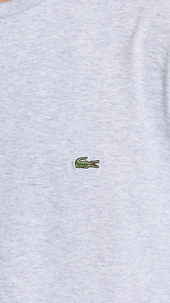 Lacoste Crew Neck Pima Cotton Jersey T-Shirt Grey Chine | Thumbnail 6 Lacoste Crew Neck Pima Cotton Jersey T-Shirt Grey Chine | Thumbnail 6