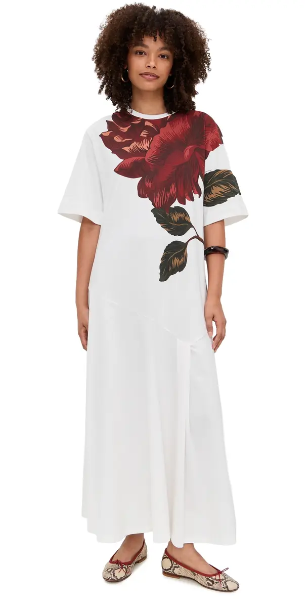 Flower Maxi Dress Off White