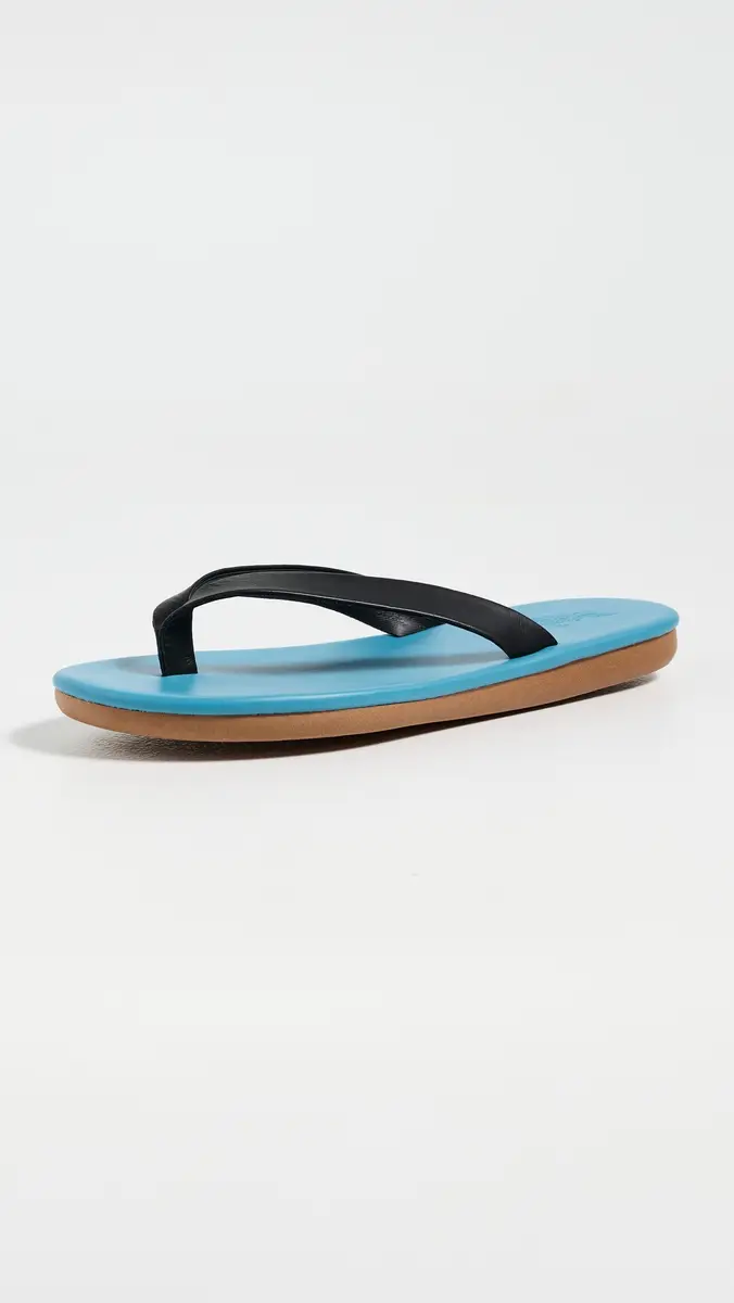 Ancient Greek Sandals Saionara Flip Flops Black/Blue | Thumbnail 2