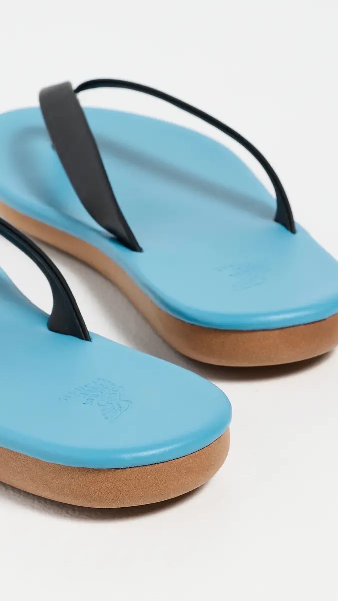 Ancient Greek Sandals Saionara Flip Flops Black/Blue | Thumbnail 4