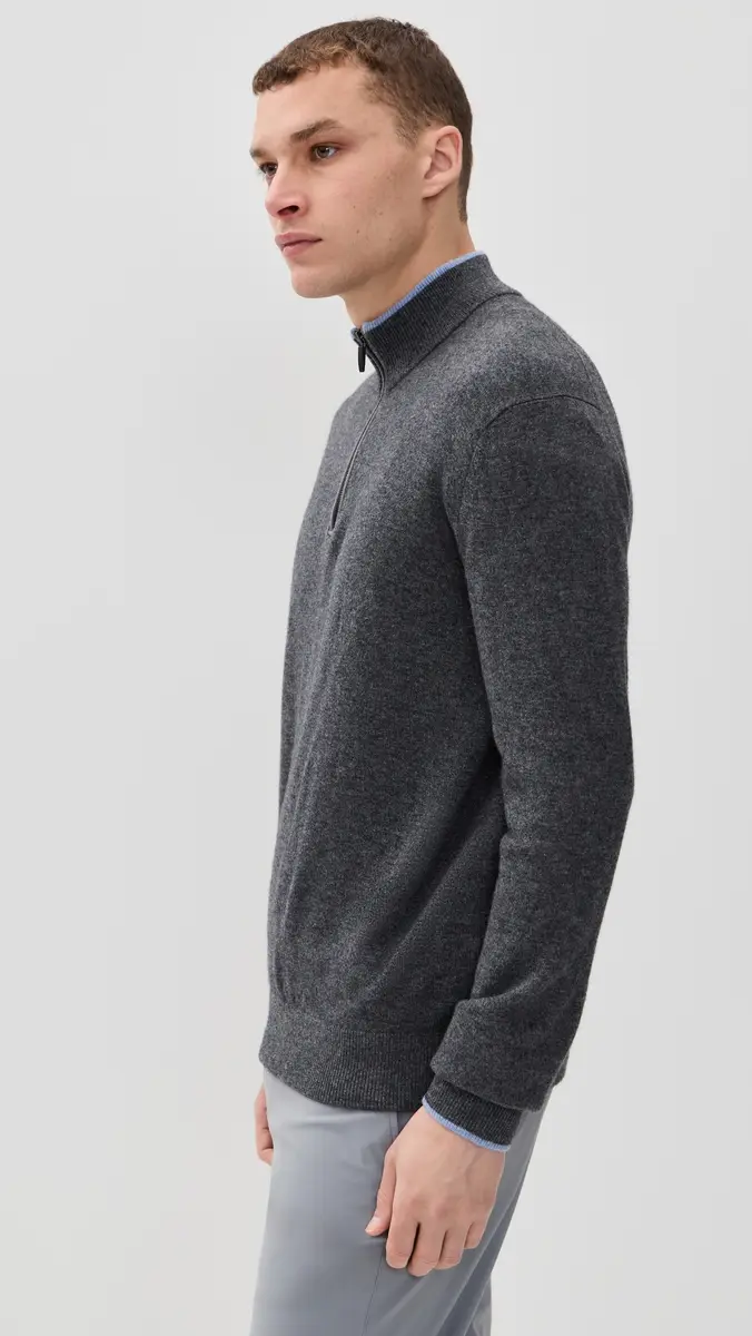 Greyson Sebonack Cashmere Blend Quarter Zip Sweater | Thumbnail 4