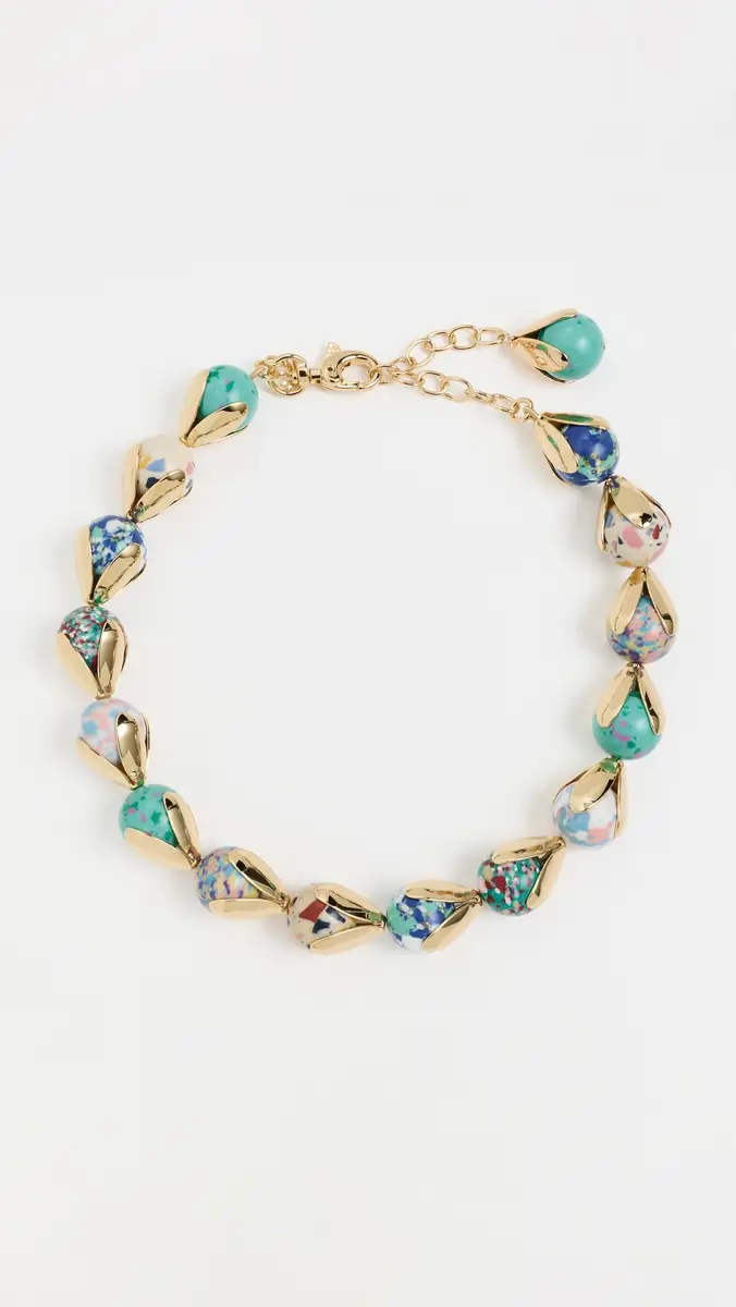 Lele Sadoughi Palm Necklace Terrazzo Multi One Size | Thumbnail 2