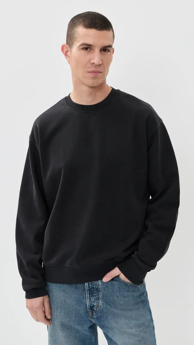 Madewell The cCarren idweight Crewneck Sweatshirt True Black | Thumbnail 2 Madewell The cCarren idweight Crewneck Sweatshirt True Black | Thumbnail 2