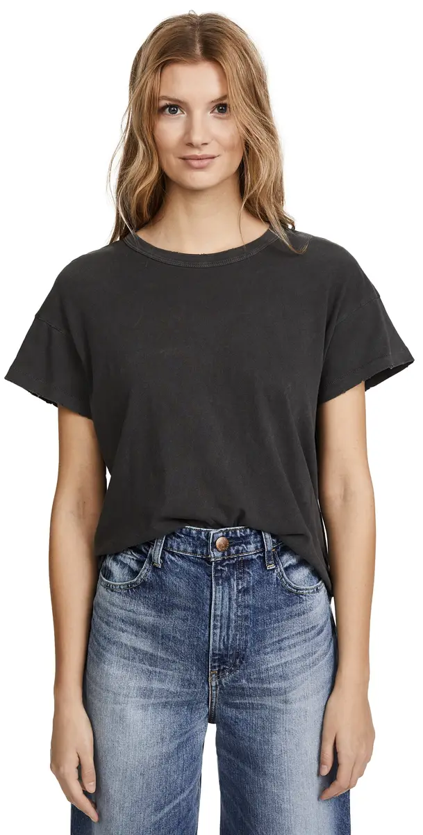 The Boxy Crew Tee Washed Black The Boxy Crew Tee Washed Black