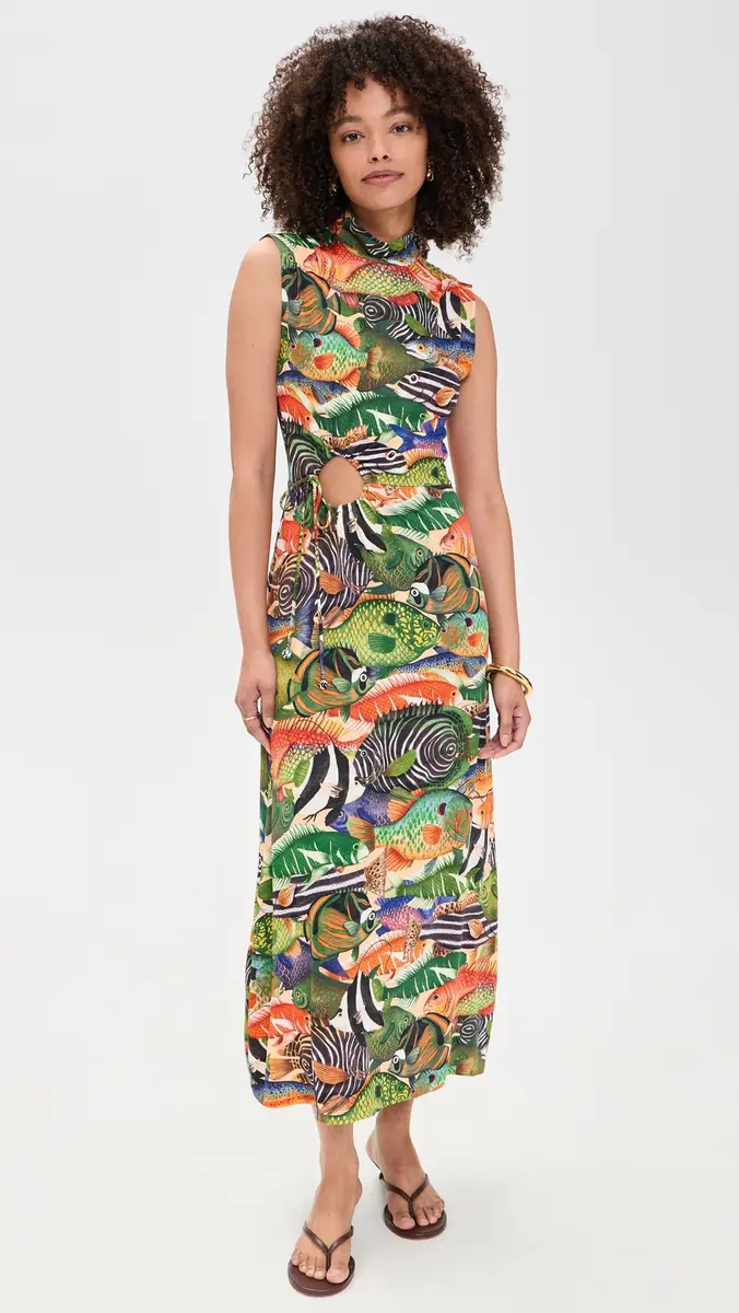 FARM Rio Sleeveless Fish Sea Dress Fish Sea Multicolor | Thumbnail 2 FARM Rio Sleeveless Fish Sea Dress Fish Sea Multicolor | Thumbnail 2