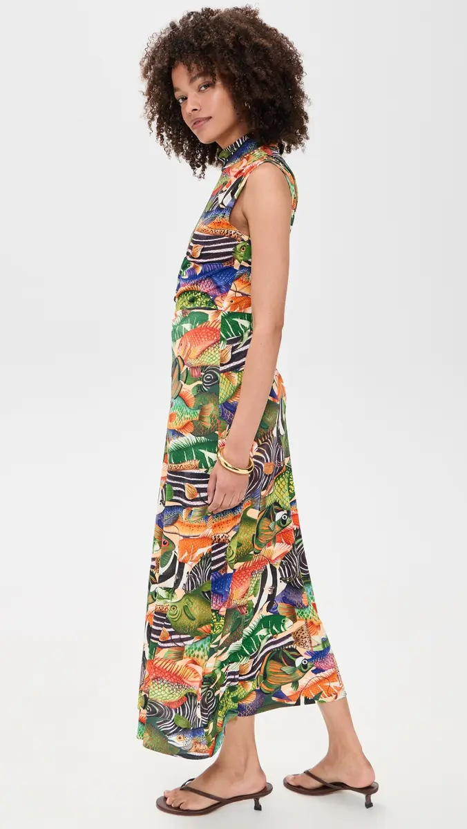 FARM Rio Sleeveless Fish Sea Dress Fish Sea Multicolor | Thumbnail 4 FARM Rio Sleeveless Fish Sea Dress Fish Sea Multicolor | Thumbnail 4