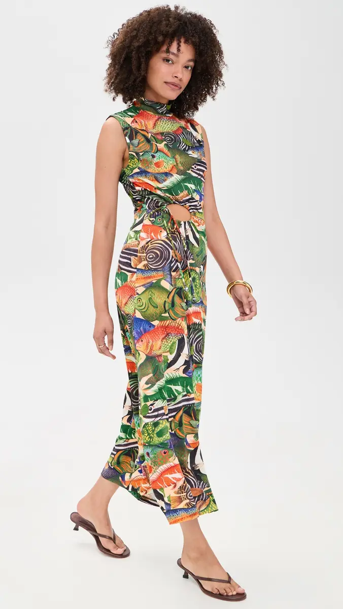 FARM Rio Sleeveless Fish Sea Dress Fish Sea Multicolor | Thumbnail 5 FARM Rio Sleeveless Fish Sea Dress Fish Sea Multicolor | Thumbnail 5