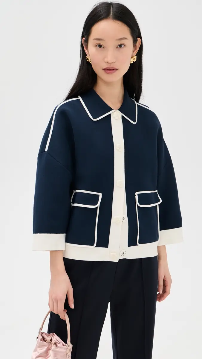 ESSENTIEL ANTWERP Jugly Knit Cardigan Classic Navy | Thumbnail 2 ESSENTIEL ANTWERP Jugly Knit Cardigan Classic Navy | Thumbnail 2