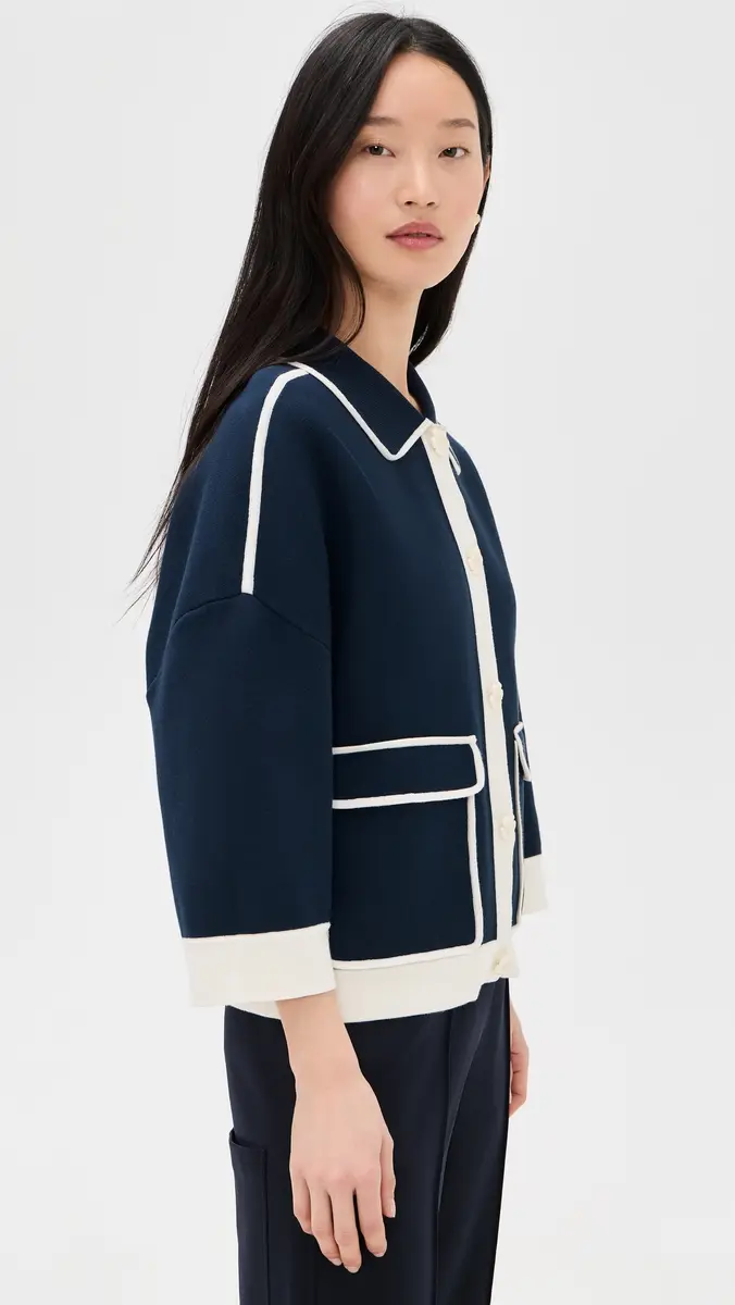 ESSENTIEL ANTWERP Jugly Knit Cardigan Classic Navy | Thumbnail 4 ESSENTIEL ANTWERP Jugly Knit Cardigan Classic Navy | Thumbnail 4