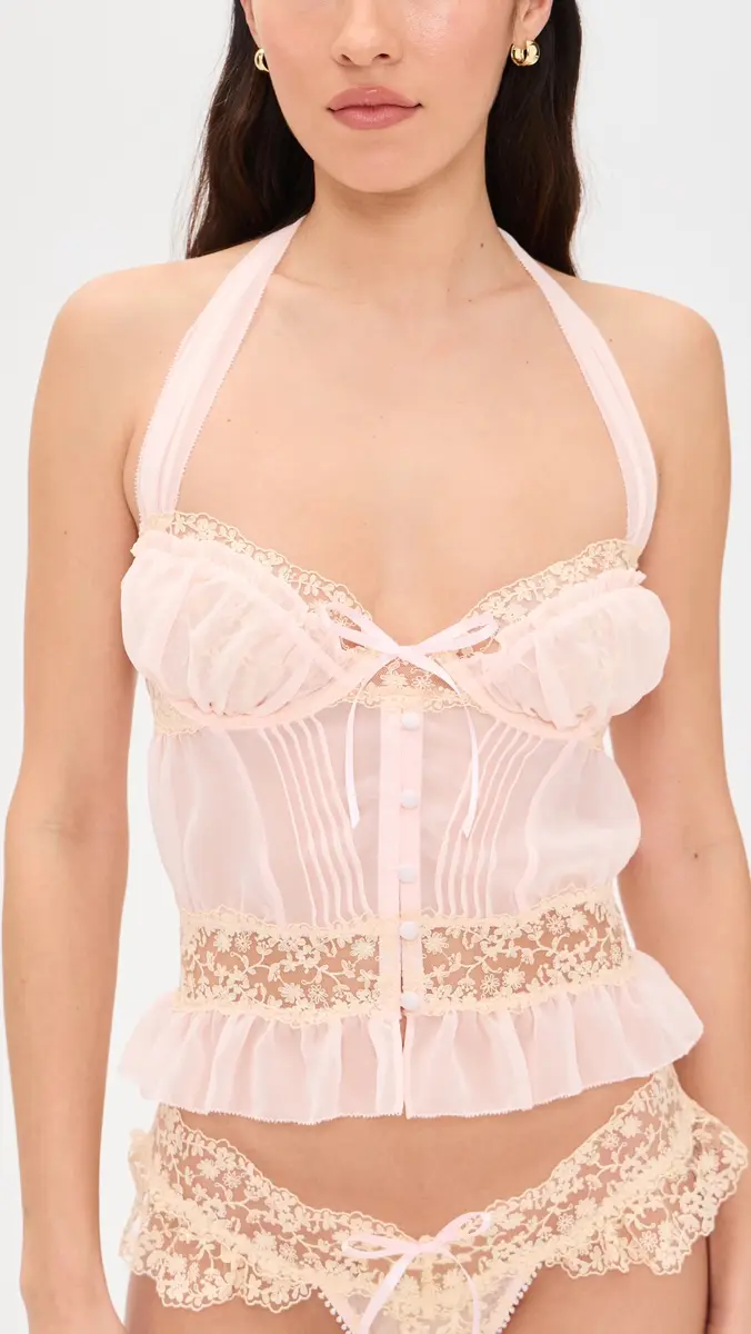 For Love & Lemons Gilded Lace Bustier Natural | Thumbnail 2 For Love & Lemons Gilded Lace Bustier Natural | Thumbnail 2