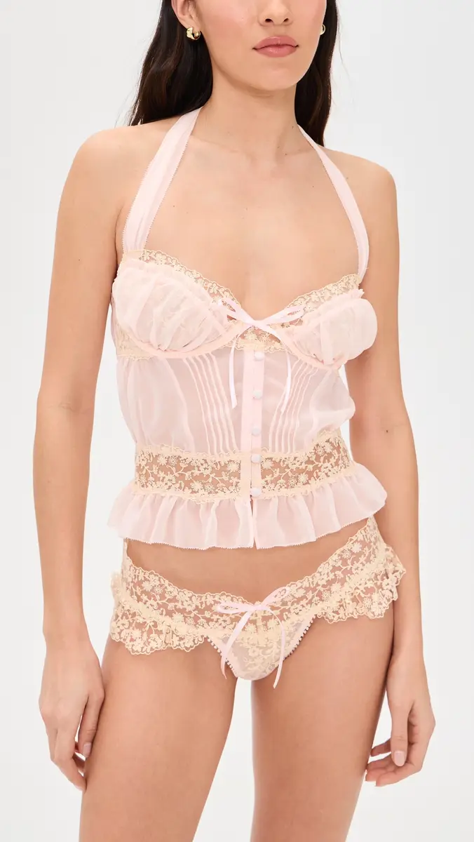For Love & Lemons Gilded Lace Bustier Natural | Thumbnail 5 For Love & Lemons Gilded Lace Bustier Natural | Thumbnail 5