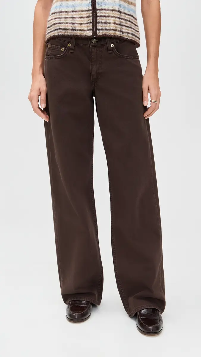 rag & bone Saige Low-Rise Full Straight Jeans Dark Brown | Thumbnail 2 rag & bone Saige Low-Rise Full Straight Jeans Dark Brown | Thumbnail 2