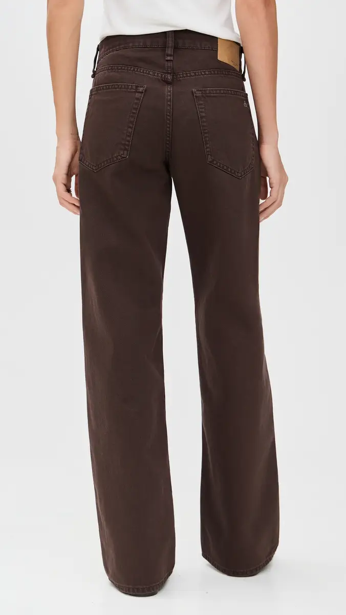 rag & bone Saige Low-Rise Full Straight Jeans Dark Brown | Thumbnail 3 rag & bone Saige Low-Rise Full Straight Jeans Dark Brown | Thumbnail 3