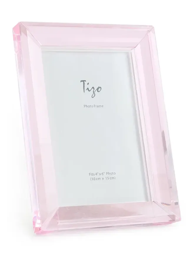 Tizo Design Cryrstal Glass Picture Frame Pink 4x6