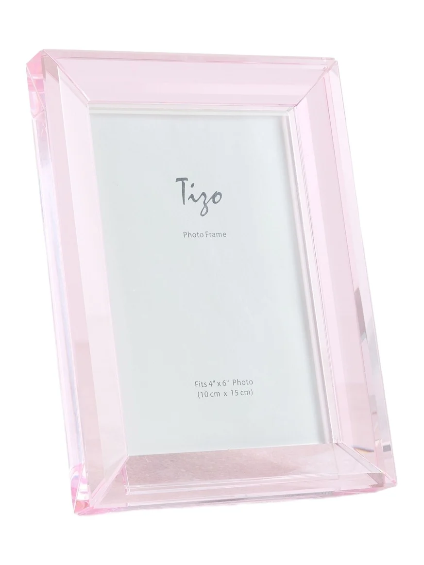Tizo Design Cryrstal Glass Picture Frame Pink 4x6