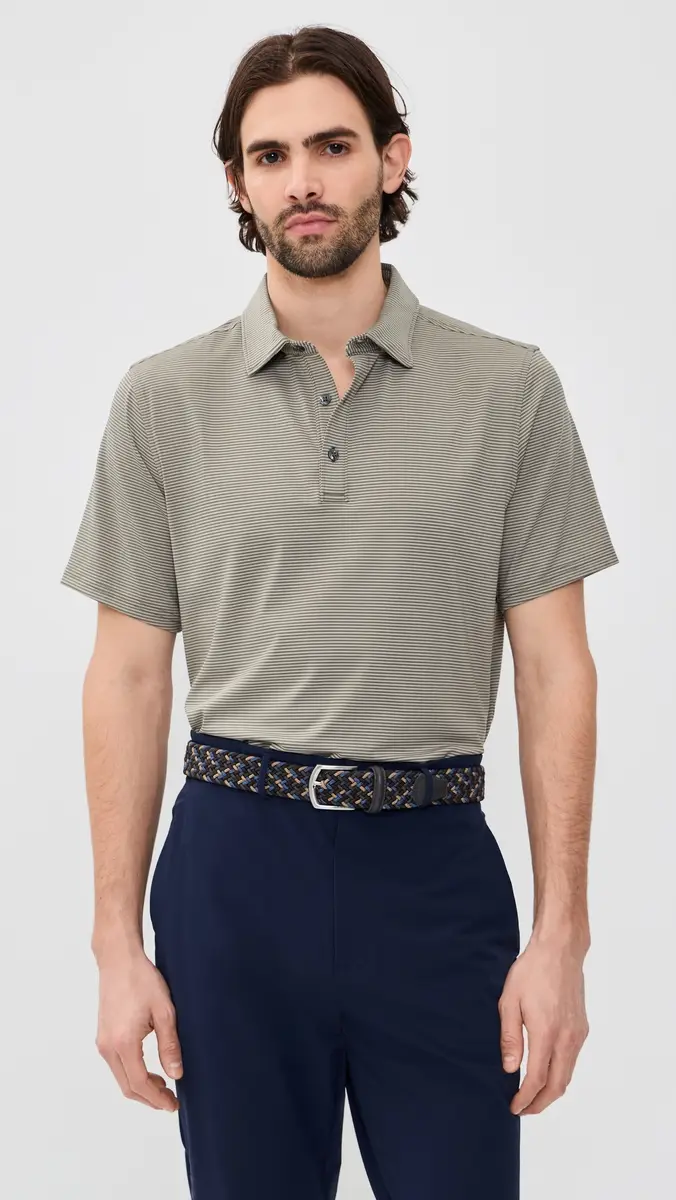 Rhone Drive Time Polo mokey Olive Stripe | Thumbnail 2 Rhone Drive Time Polo mokey Olive Stripe | Thumbnail 2