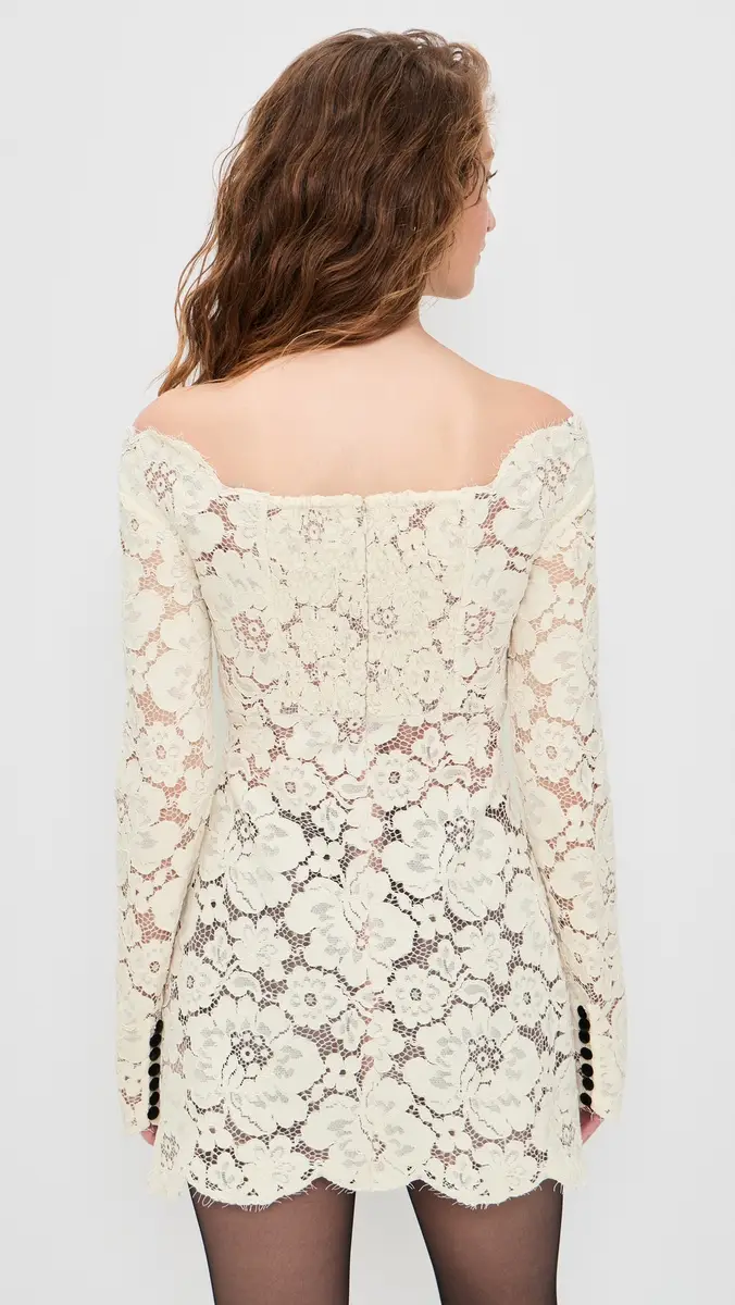 Retrofête Perdita Lace Dress Cream | Thumbnail 3 Retrofête Perdita Lace Dress Cream | Thumbnail 3