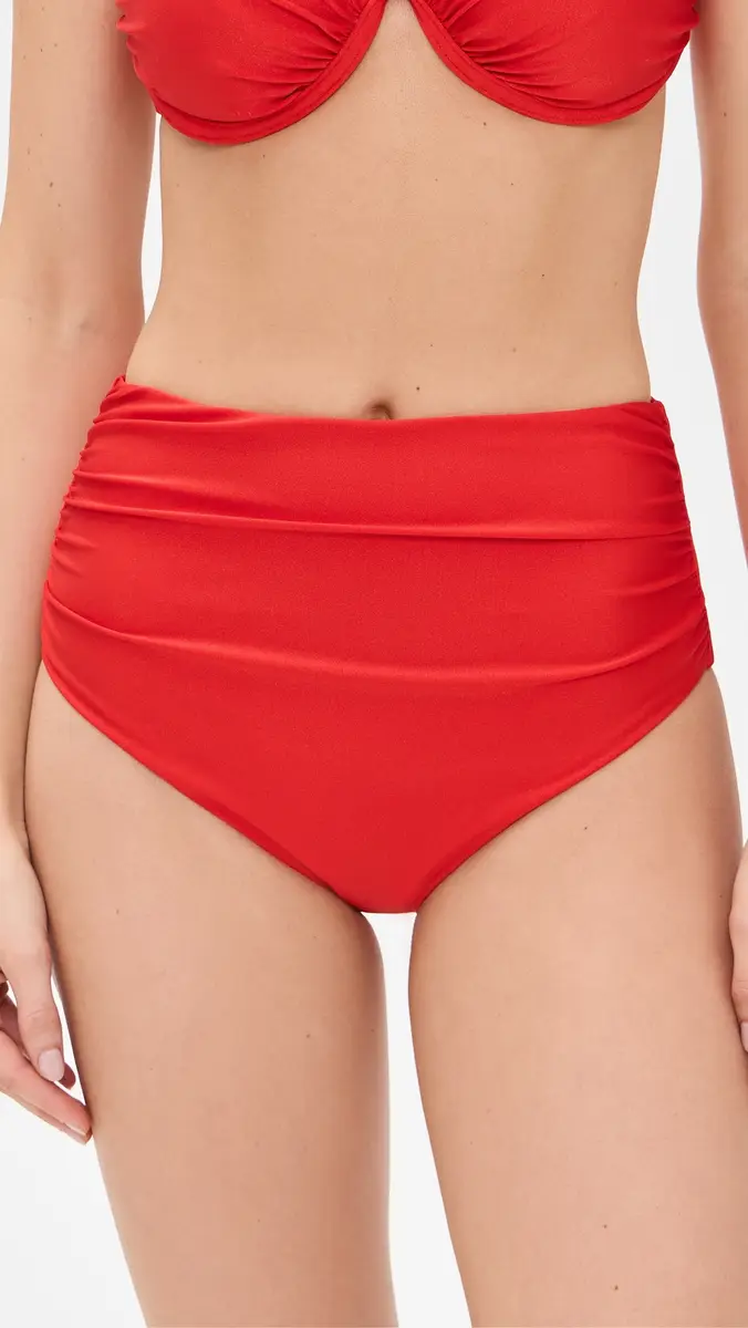 Simkhai Teya High Waisted Ruched Bikini Bottoms | Thumbnail 2