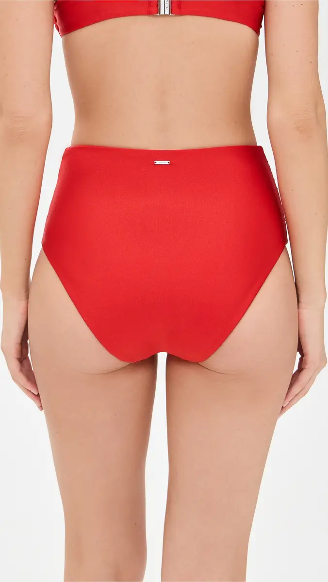 Simkhai Teya High Waisted Ruched Bikini Bottoms | Thumbnail 3