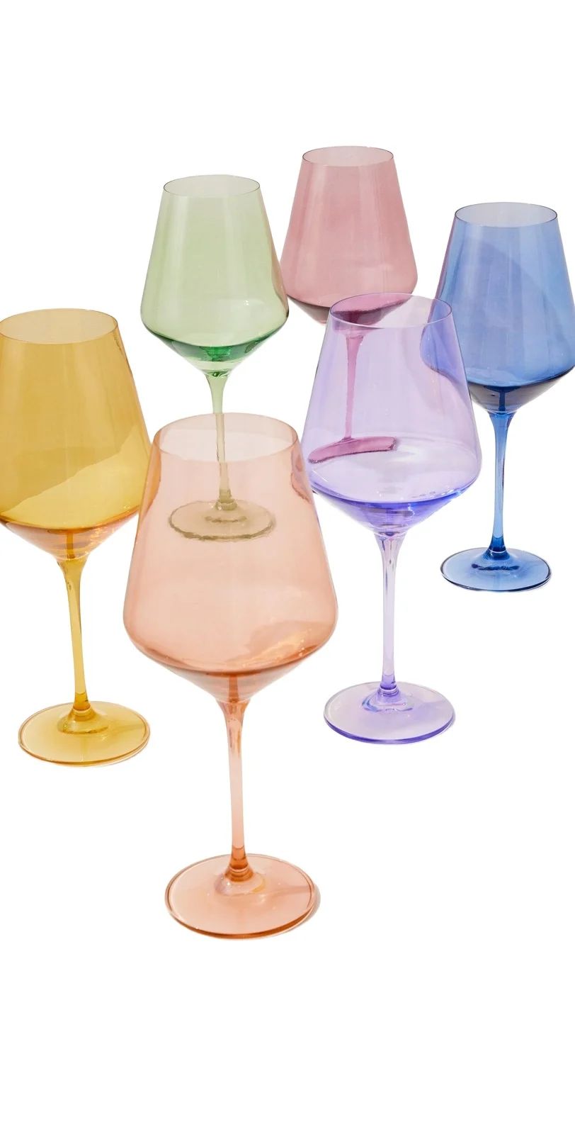 Estelle Colored Glass Stemware Set of 6