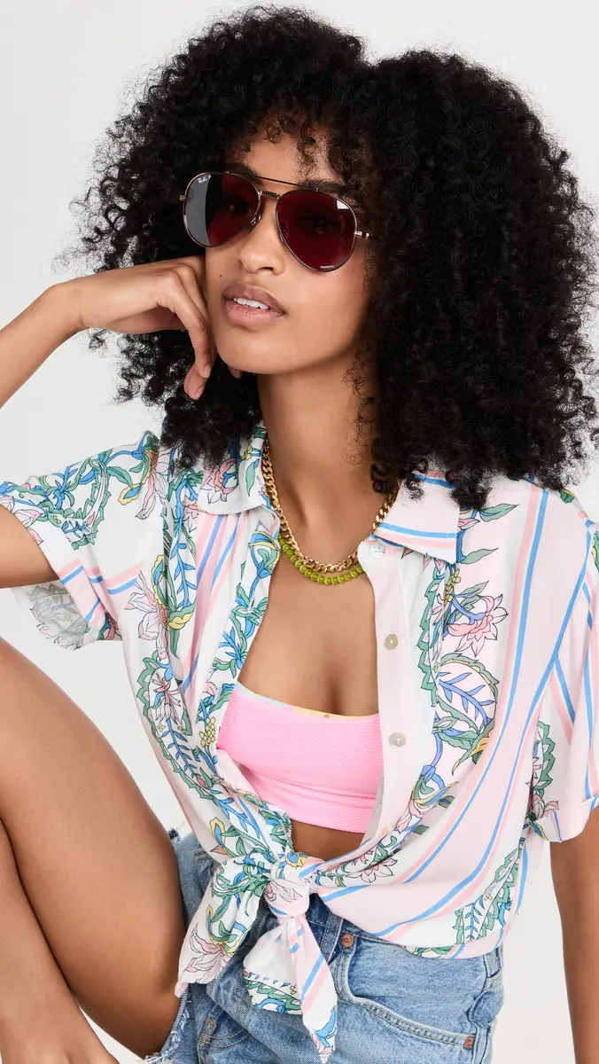 Ray-Ban Aviator II Sunglasses Rose Gold One Size | Thumbnail 3