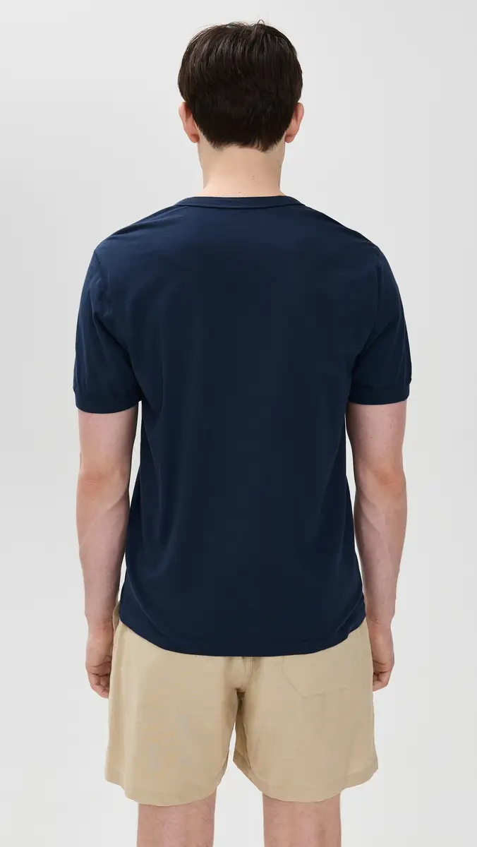 Save Khaki Short Sleeve Pima Henley | Thumbnail 3