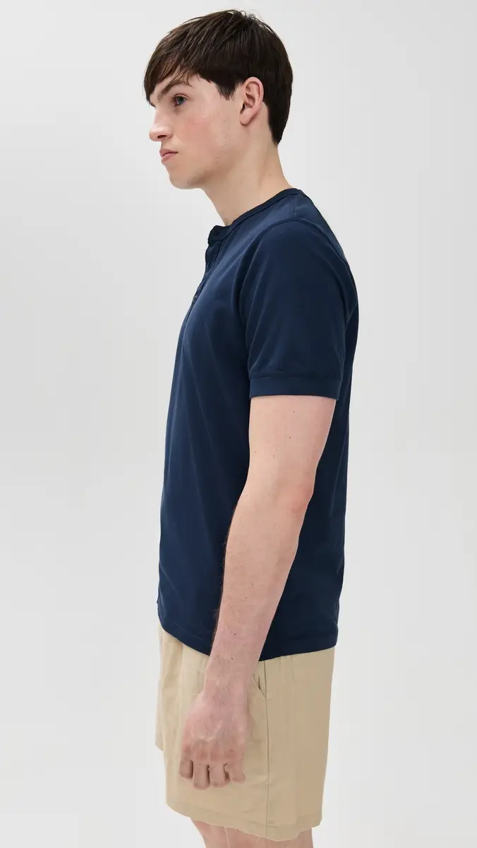 Save Khaki Short Sleeve Pima Henley | Thumbnail 4