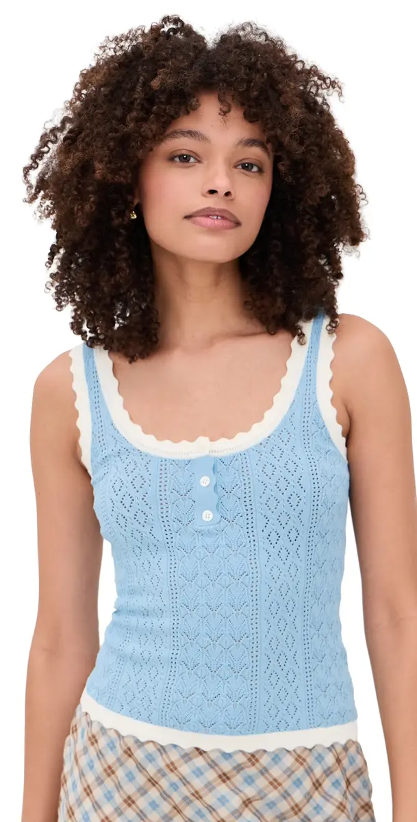 Sea Georgia Knit Tank Top Blue | Image 1 Sea Georgia Knit Tank Top Blue | Image 1