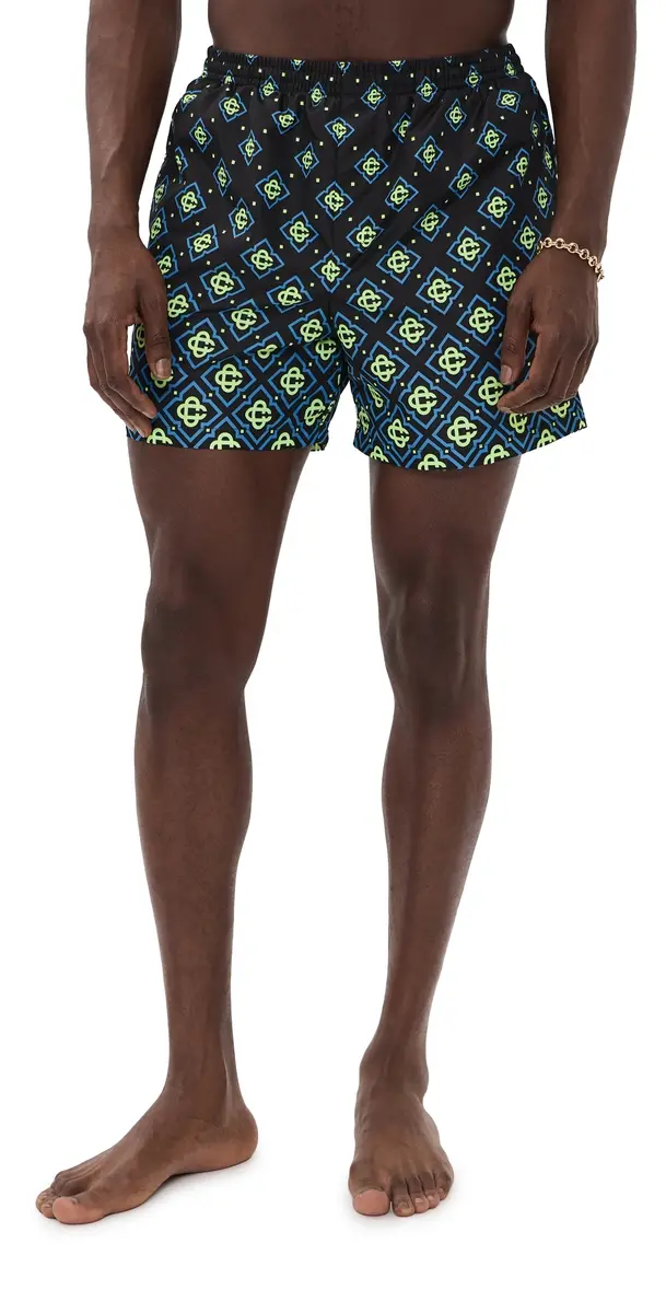 Casablanca Degrade Monogram Printed Swim Shorts 5 Black | Image 1 Casablanca Degrade Monogram Printed Swim Shorts 5 Black | Image 1