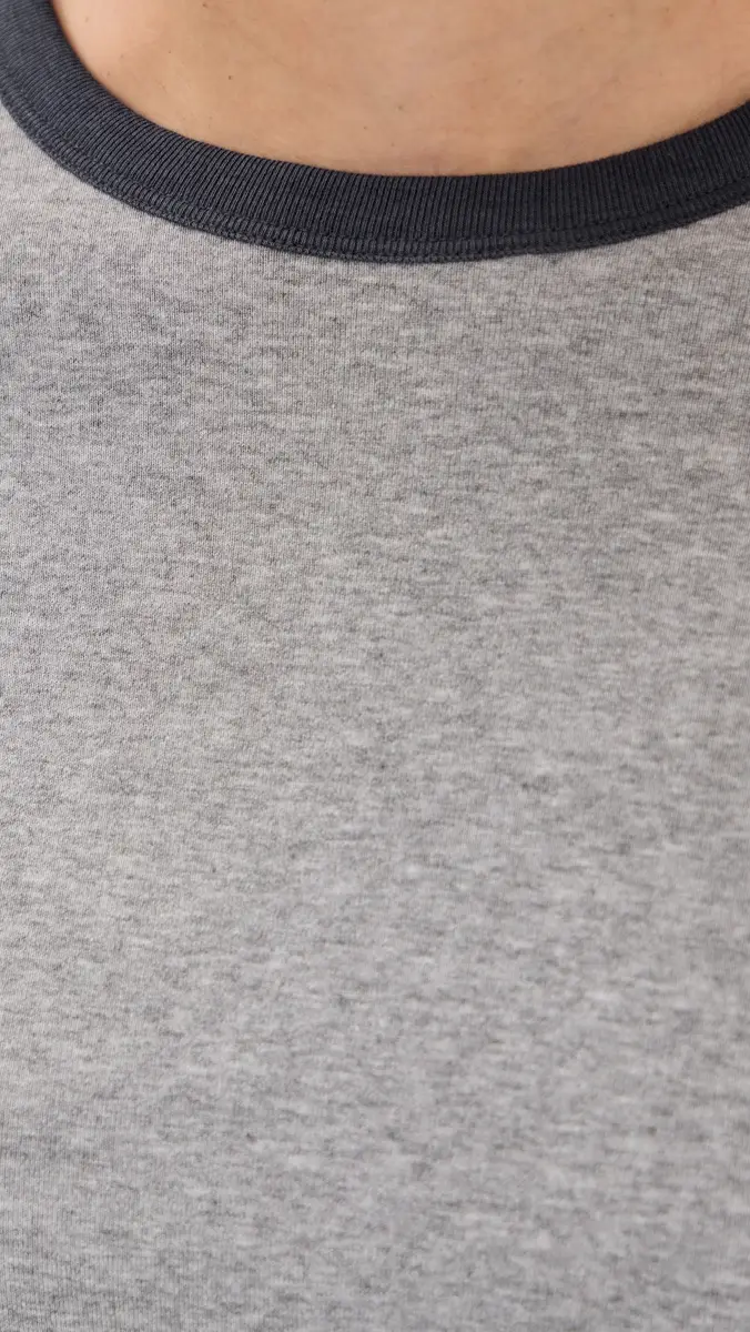 Vince Heather Tipped Long Sleeve Crew Tee H Thistle Combo | Thumbnail 6