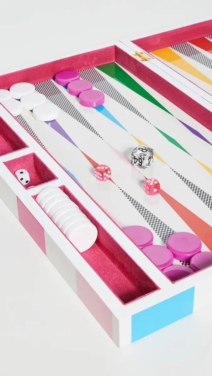 Jonathan Adler Rainbow Checkerboard Backgammon Set Multi | Thumbnail 2