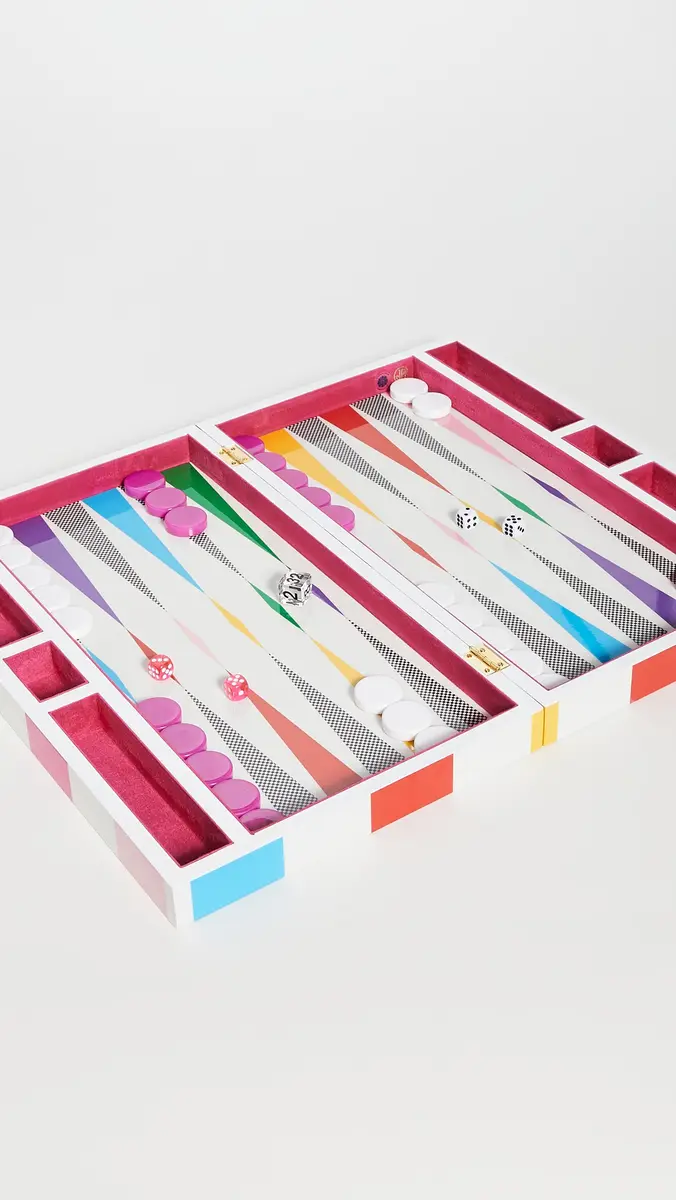Jonathan Adler Rainbow Checkerboard Backgammon Set Multi | Thumbnail 4