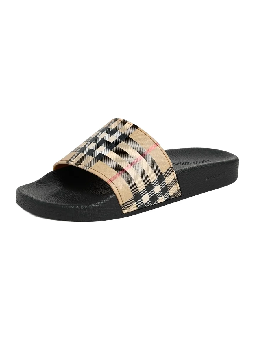 Furley Check Slide Sandals Furley Check Slide Sandals
