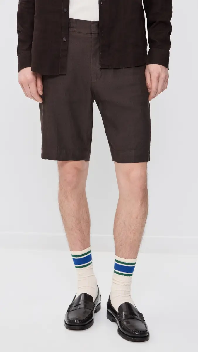 NN07 Billie Linen Shorts 9 Deep Truffle | Thumbnail 3