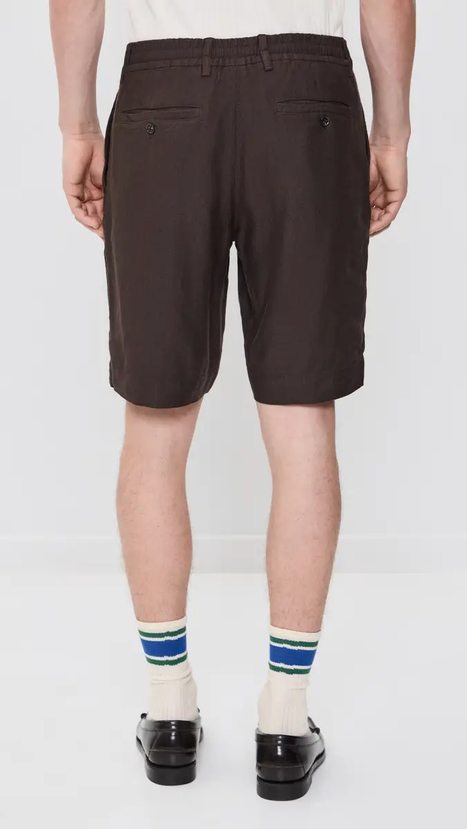NN07 Billie Linen Shorts 9 Deep Truffle | Thumbnail 4
