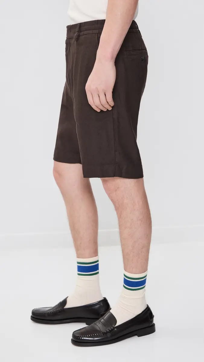 NN07 Billie Linen Shorts 9 Deep Truffle | Thumbnail 5