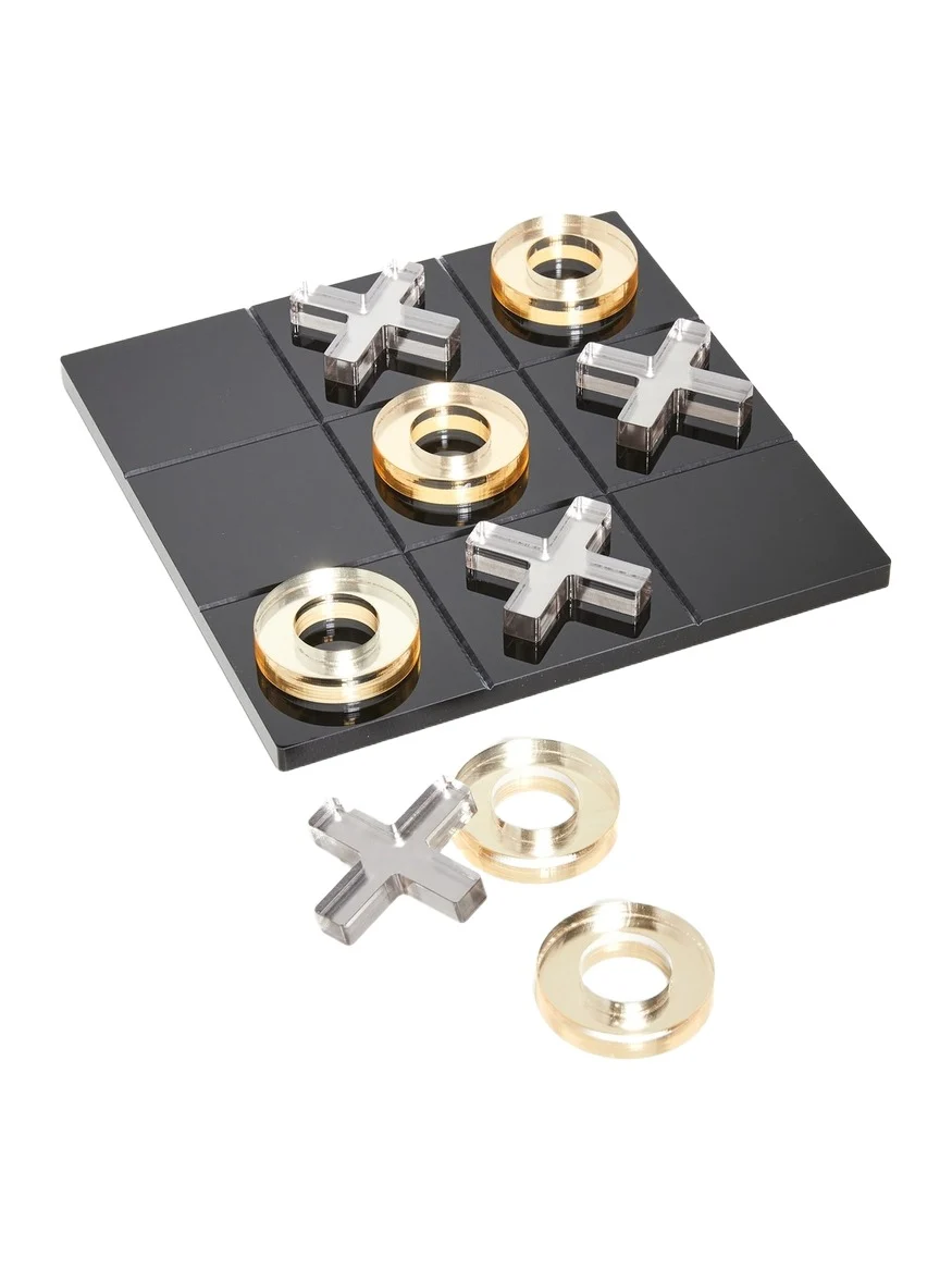 Tizo Design Lucite Tic Tac Toe Set Black/Gold