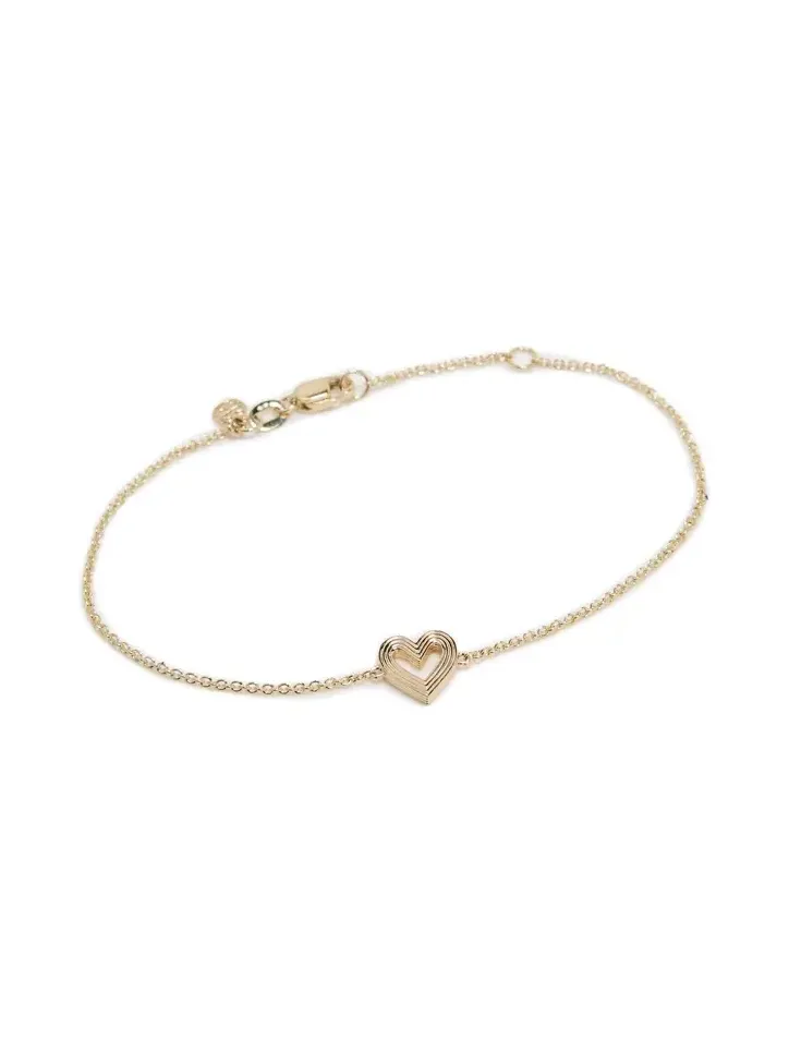 14k Gold Fluted Heart Bracelet