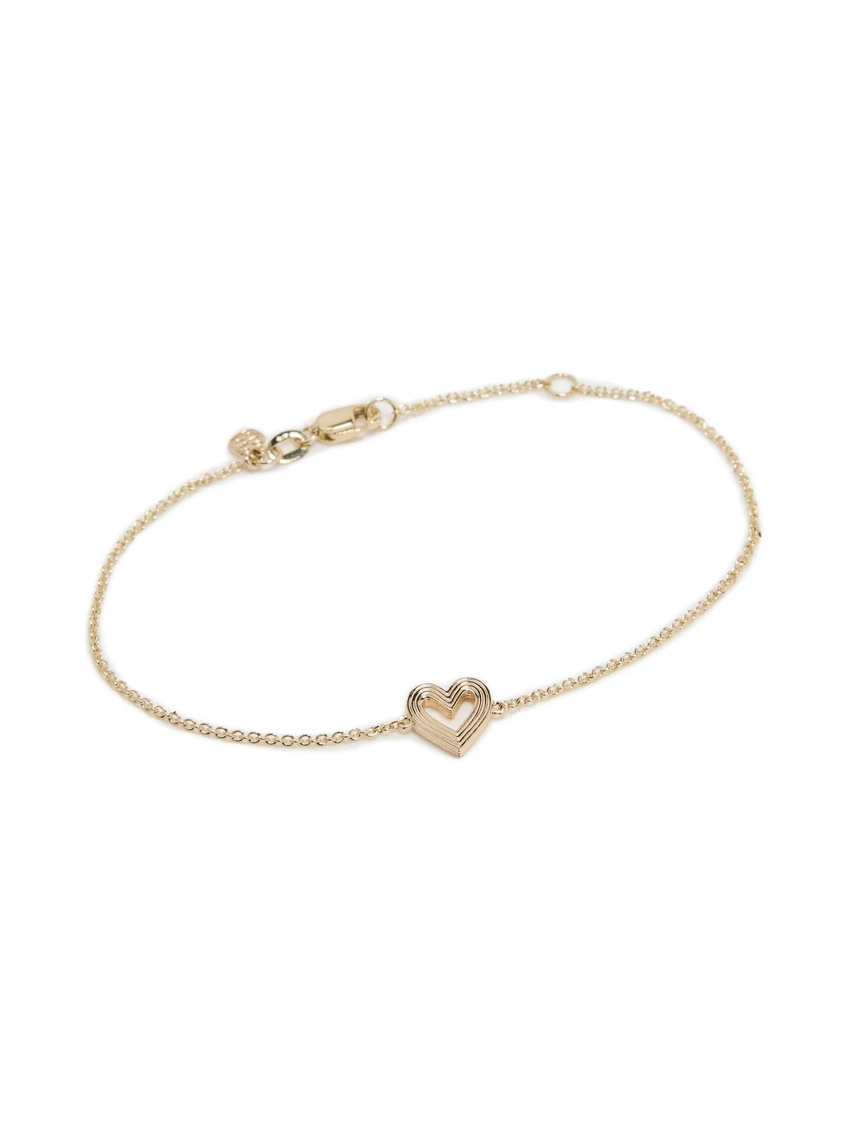 14k Gold Fluted Heart Bracelet
