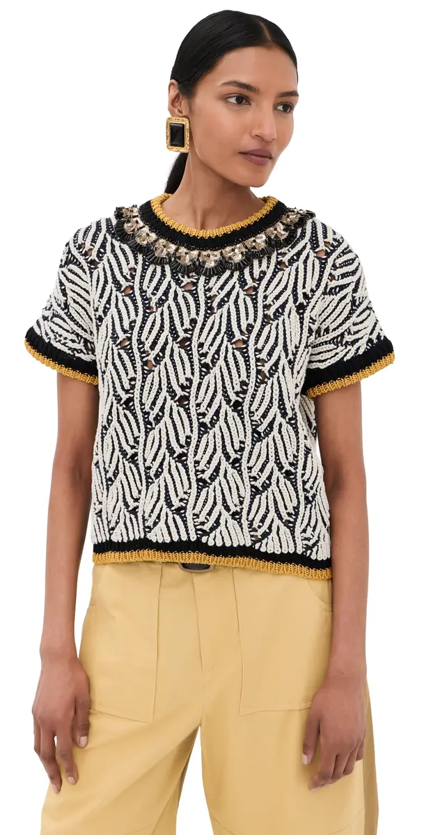 Picture Top Bicolor Navy/Ecru Picture Top Bicolor Navy/Ecru