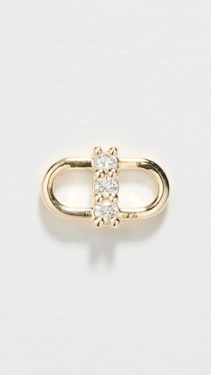 Zoë Chicco 14k Gold Diamond Open Link Single Stud Earring 14k Yellow Gold One Size | Thumbnail 2 Zoë Chicco 14k Gold Diamond Open Link Single Stud Earring 14k Yellow Gold One Size | Thumbnail 2