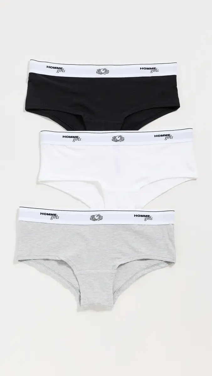 Hommegirls Homme Girls X Fruit of the Loom Boy Shorts 3 Pack | Thumbnail 2 Hommegirls Homme Girls X Fruit of the Loom Boy Shorts 3 Pack | Thumbnail 2