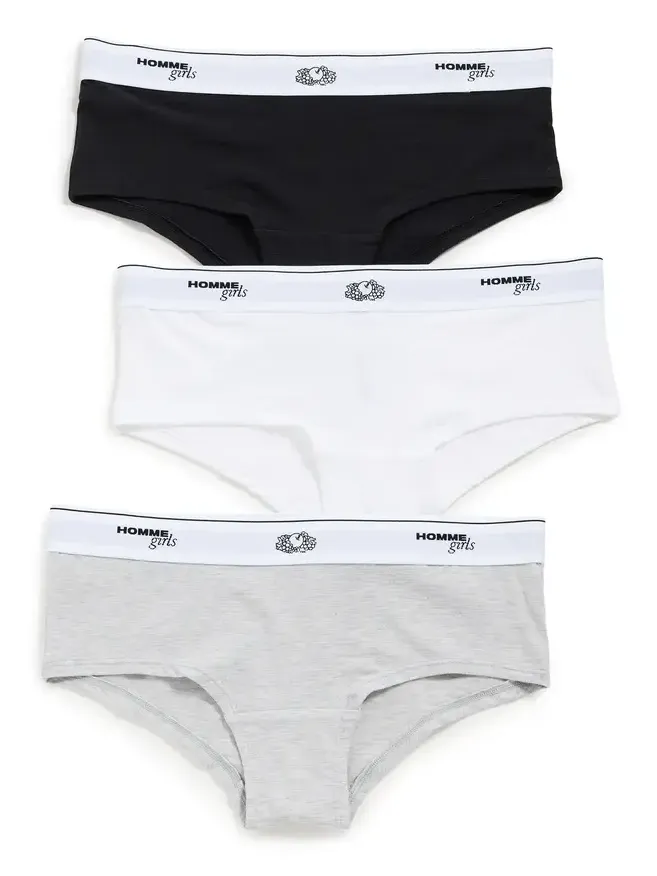Homme Girls X Fruit of the Loom Boy Shorts 3 Pack Homme Girls X Fruit of the Loom Boy Shorts 3 Pack