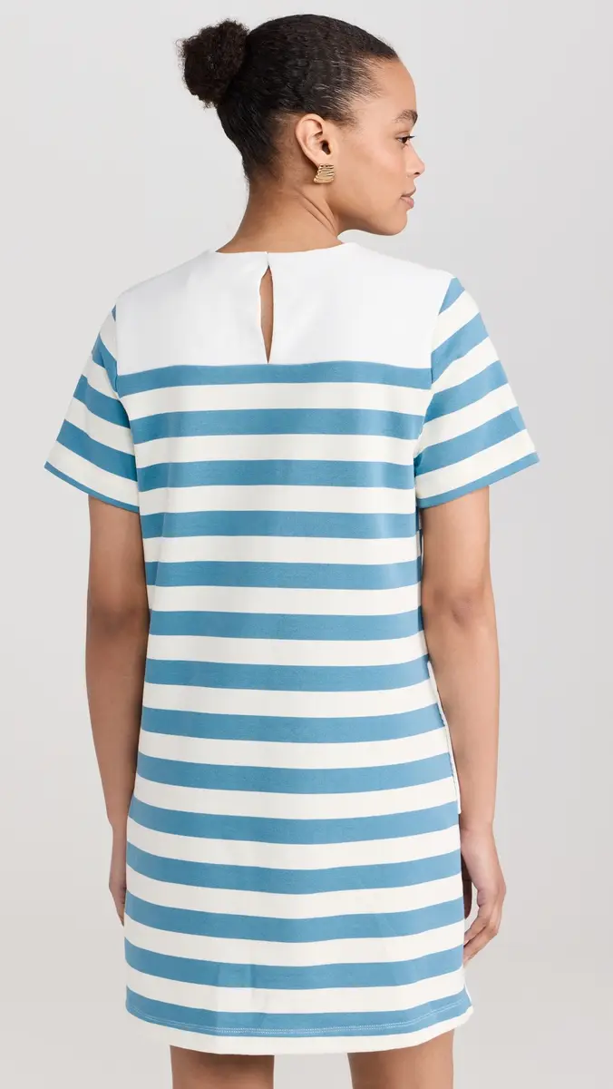 English Factory Striped Dress with Patch Pockets White/Blue | Thumbnail 3 English Factory Striped Dress with Patch Pockets White/Blue | Thumbnail 3