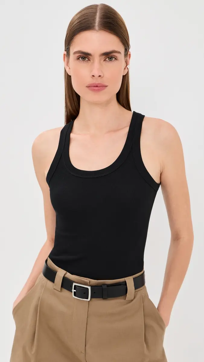 Róhe Scoop Neck Rib Top Black | Thumbnail 2 Róhe Scoop Neck Rib Top Black | Thumbnail 2
