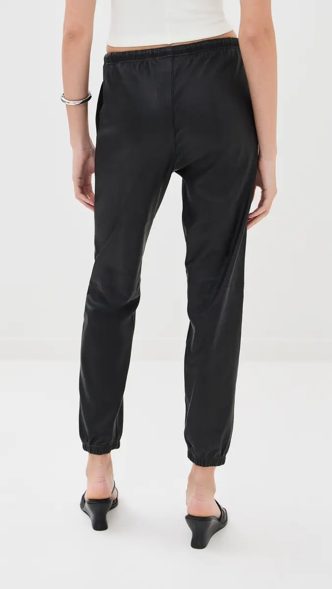 Sprwmn Leather Drawstring Joggers | Thumbnail 4