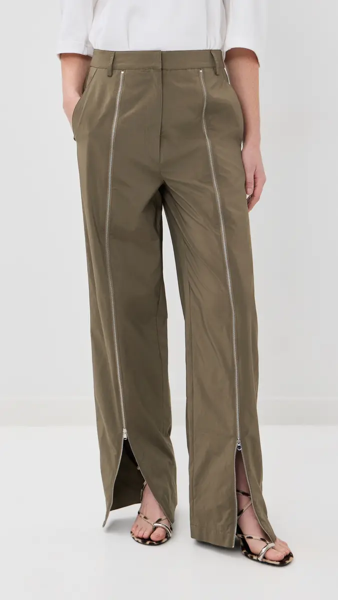 Tibi Nylon Zipper Trousers dark taupe | Thumbnail 2 Tibi Nylon Zipper Trousers dark taupe | Thumbnail 2