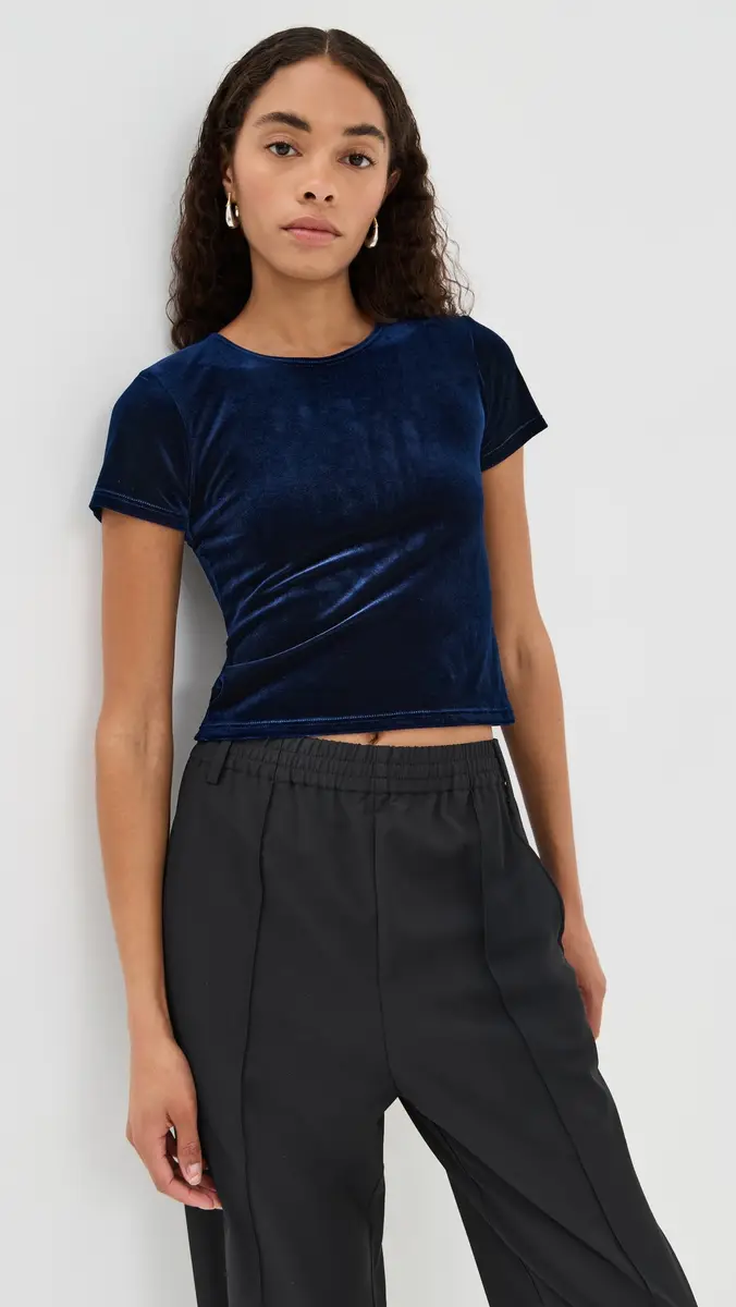LE BOP Eloise Velvet Crop Tee | Thumbnail 2 LE BOP Eloise Velvet Crop Tee | Thumbnail 2