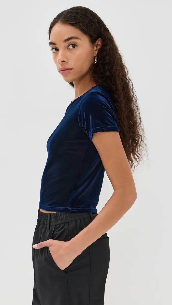 LE BOP Eloise Velvet Crop Tee | Thumbnail 4 LE BOP Eloise Velvet Crop Tee | Thumbnail 4
