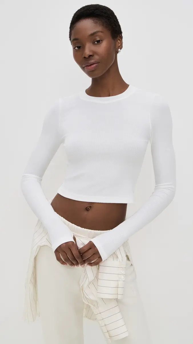 Splits59 Louise Rib Long Sleeve Crop | Thumbnail 2